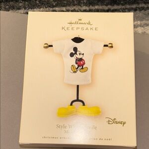 Hallmark Keepsake Mickey Mouse Shirt Ornament - White, Red, Yellow, Black